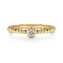 New Gabriel & Co. Promise Ring - 14K Yellow Gold Diamond Stackable Promise Ring