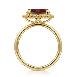 Clearance Gabriel & Co. Promise Ring - 14K Yellow Gold Garnet Bujukan Promise Ring
