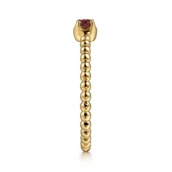 Clearance Gabriel & Co. Promise Ring - 14K Yellow Gold Garnet Stackable Promise Ring