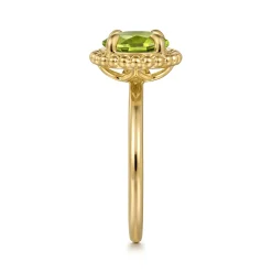 Clearance Gabriel & Co. Promise Ring - 14K Yellow Gold Peridot Bujukan Promise Ring