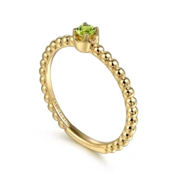 Sale Gabriel & Co. Promise Ring - 14K Yellow Gold Peridot Stackable Promise Ring