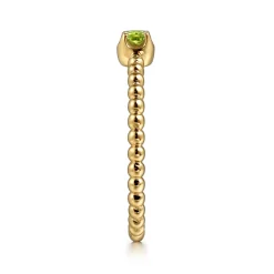 Sale Gabriel & Co. Promise Ring - 14K Yellow Gold Peridot Stackable Promise Ring