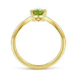 Discount Gabriel & Co. Promise Ring - 14K Yellow Gold Peridot Diamond Chevron Promise Ring
