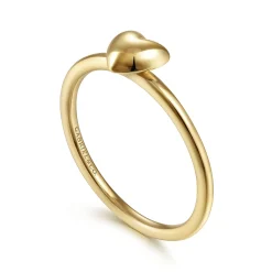 Clearance Gabriel & Co. Promise Ring - 14K Yellow Gold Puffed Heart Promise Ring