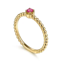 Online Gabriel & Co. Promise Ring - 14K Yellow Gold Ruby Stackable Promise Ring