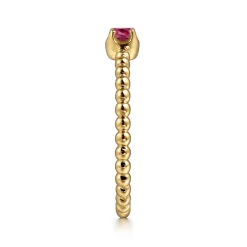 Online Gabriel & Co. Promise Ring - 14K Yellow Gold Ruby Stackable Promise Ring