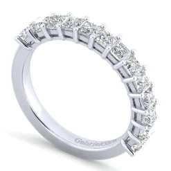 Sale Gabriel & Co. Puglia - 14K White Gold Princess Cut 13 Stone Shared Prong Diamond Anniversary Band - 1 ct