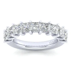 Discount Gabriel & Co. Puglia - 14K White Gold Princess Cut 9 Stone Shared Prong Diamond Anniversary Band - 2.75 ct