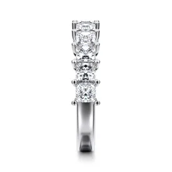 Online Gabriel & Co. Puglia - 14K White Gold Princess Cut 13 Stone Shared Prong Diamond Anniversary Band - 1.8 ct