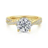 Best Gabriel & Co. Quinlan - 14K Yellow Gold Twisted Round Diamond Engagement Ring