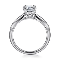 Outlet Gabriel & Co. Quinn - 14K White Gold Emerald Cut Diamond Channel Set Engagement Ring
