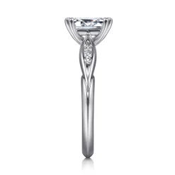 Outlet Gabriel & Co. Quinn - 14K White Gold Emerald Cut Diamond Channel Set Engagement Ring
