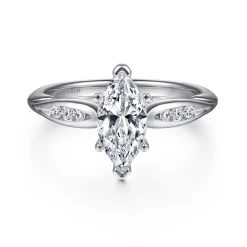Sale Gabriel & Co. Quinn - 14K White Gold Marquise Shape Diamond Channel Set Engagement Ring