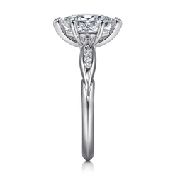 Sale Gabriel & Co. Quinn - 14K White Gold Marquise Shape Diamond Channel Set Engagement Ring