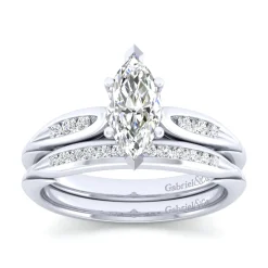 Sale Gabriel & Co. Quinn - 14K White Gold Marquise Shape Diamond Channel Set Engagement Ring
