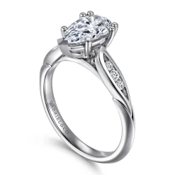 Online Gabriel & Co. Quinn - 14K White Gold Pear Shape Diamond Channel Set Engagement Ring