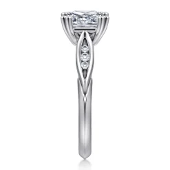 Discount Gabriel & Co. Quinn - 14K White Gold Princess Cut Diamond Channel Set Engagement Ring