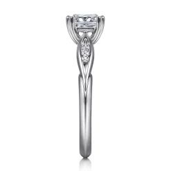 Clearance Gabriel & Co. Quinn - 14K White Gold Princess Cut Diamond Channel Set Engagement Ring
