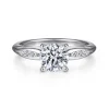 New Gabriel & Co. Quinn - 14K White Gold Round Diamond Engagement Ring