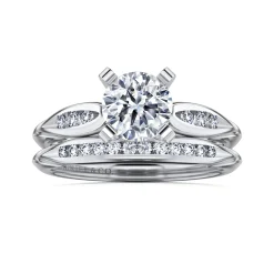 New Gabriel & Co. Quinn - 14K White Gold Round Diamond Engagement Ring