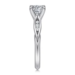 New Gabriel & Co. Quinn - 14K White Gold Round Diamond Engagement Ring
