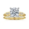 Discount Gabriel & Co. Quinn - 14K White-Yellow Gold Round Diamond Channel Set Engagement Ring