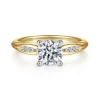 Outlet Gabriel & Co. Quinn - 14K White Yellow Gold Round Diamond Engagement Ring