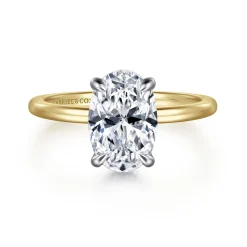 Outlet Gabriel & Co. Rainah - 14K White and Yellow Gold Oval Diamond Engagement Ring