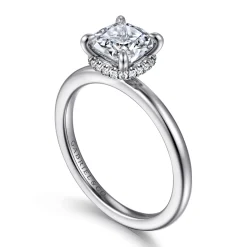 Sale Gabriel & Co. Rainah - 14K White Gold Cushion Diamond Engagement Ring