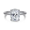 New Gabriel & Co. Rainah - 14K White Gold Elongated Cushion Diamond Engagement Ring