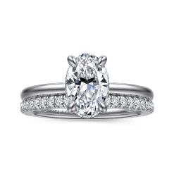 Clearance Gabriel & Co. Rainah - 14K White Gold Oval Diamond Engagement Ring
