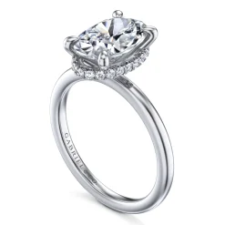 Clearance Gabriel & Co. Rainah - 14K White Gold Oval Diamond Engagement Ring