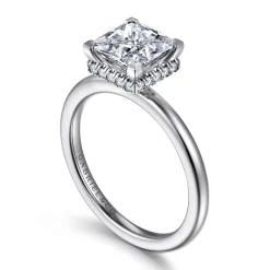Gabriel & Co. Rainah - 18K White Gold Princess Diamond Engagement Ring