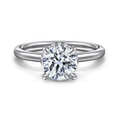 Sale Gabriel & Co. Rainah - 14K White Gold Round Diamond Engagement Ring