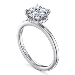 Sale Gabriel & Co. Rainah - 14K White Gold Round Diamond Engagement Ring