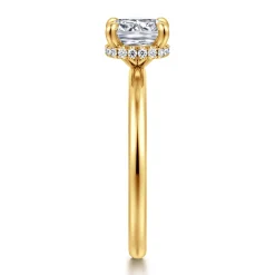 New Gabriel & Co. Rainah - 18K Yellow Gold Cushion Cut Diamond Engagement Ring