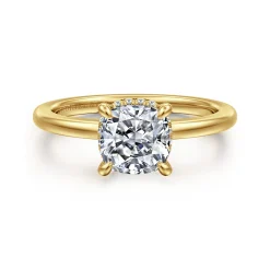 Outlet Gabriel & Co. Rainah - 14K Yellow Gold Cushion Cut Diamond Engagement Ring
