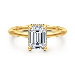 Discount Gabriel & Co. Rainah - 18K Yellow Gold Emerald Cut Diamond Engagement Ring