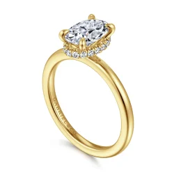 Hot Gabriel & Co. Rainah - 14K Yellow Gold Oval Diamond Engagement Ring