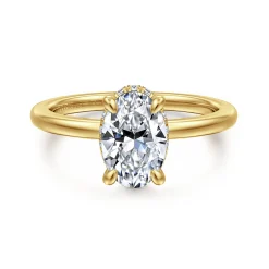 Hot Gabriel & Co. Rainah - 14K Yellow Gold Oval Diamond Engagement Ring