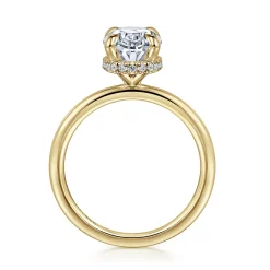Hot Gabriel & Co. Rainah - 14K Yellow Gold Oval Solitaire Diamond Engagement Ring