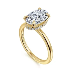 Hot Gabriel & Co. Rainah - 14K Yellow Gold Oval Solitaire Diamond Engagement Ring