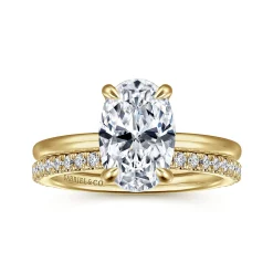 Hot Gabriel & Co. Rainah - 14K Yellow Gold Oval Solitaire Diamond Engagement Ring