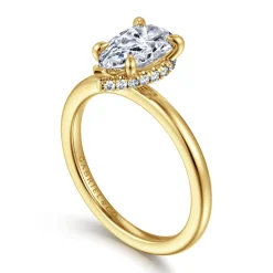 Outlet Gabriel & Co. Rainah - 14K Yellow Gold Pear Shape Diamond Engagement Ring