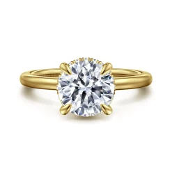 Hot Gabriel & Co. Rainah - 14K Yellow Gold Round Diamond Engagement Ring