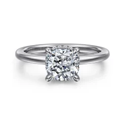 Hot Gabriel & Co. Rainah - Platinum Cushion Cut Diamond Engagement Ring
