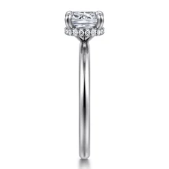 Hot Gabriel & Co. Rainah - Platinum Cushion Cut Diamond Engagement Ring