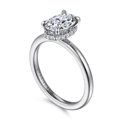 Outlet Gabriel & Co. Rainah - Platinum Oval Diamond Engagement Ring