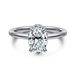 Outlet Gabriel & Co. Rainah - Platinum Oval Diamond Engagement Ring