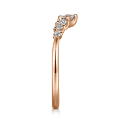 Outlet Gabriel & Co. Raine - Curved 14K Rose Gold Princess Cut and Round Diamond Anniversary Band - 0.3 ct